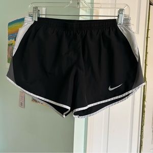 Nike Women’s Black Shorts with Gray and White Details, Size M
